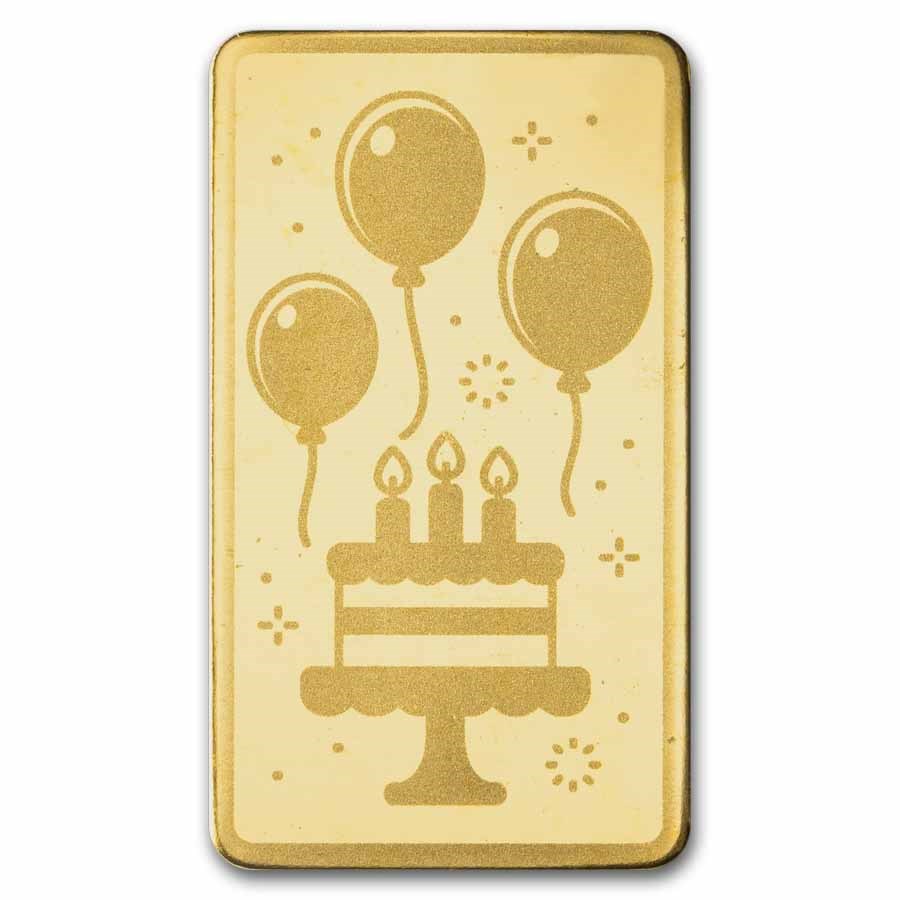 1/2 gram Gold Bar - Happy Birthday (Confetti Card TEP)