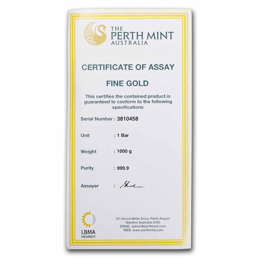 1 kilo Gold Bar - The Perth Mint