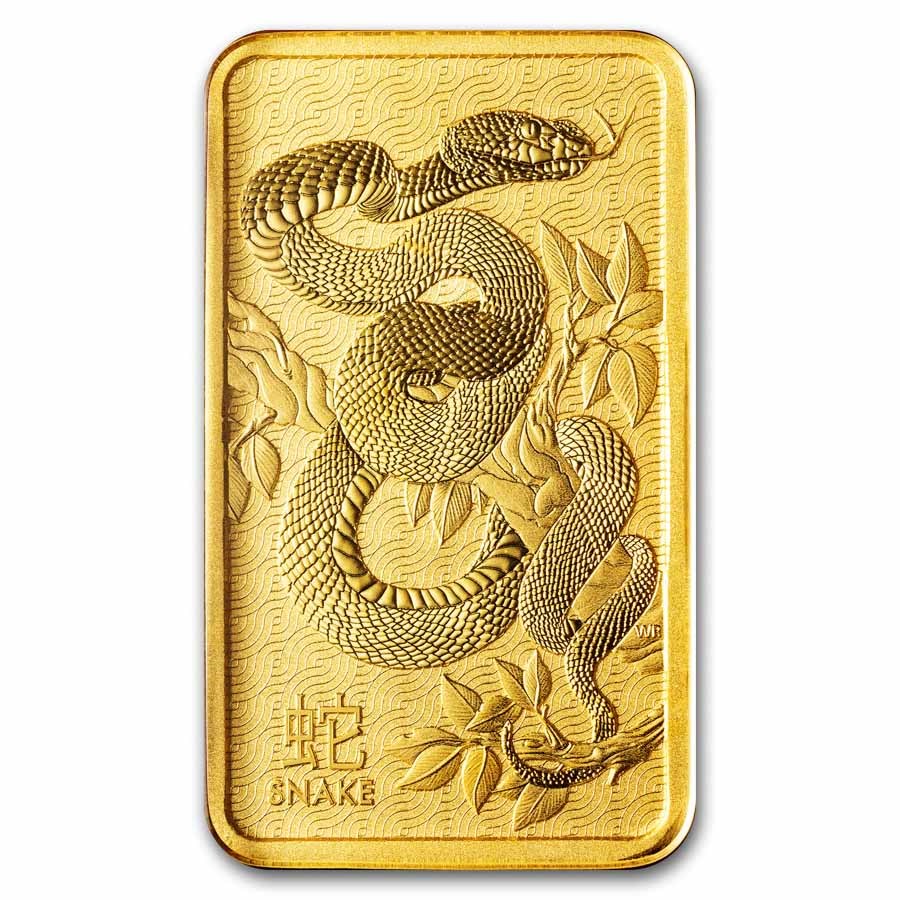 1 oz Gold Bar - Perth Mint Lunar Snake