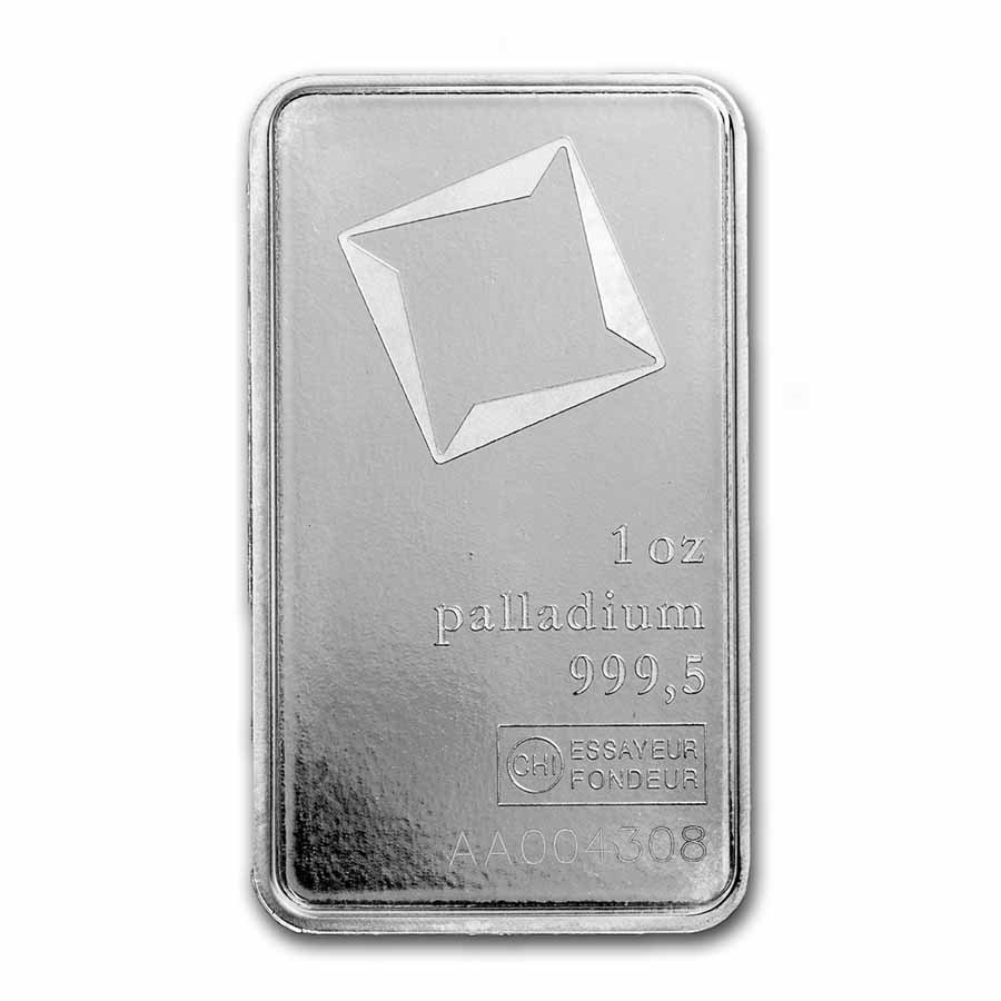 1 oz Palladium Bar - Valcambi Suisse 