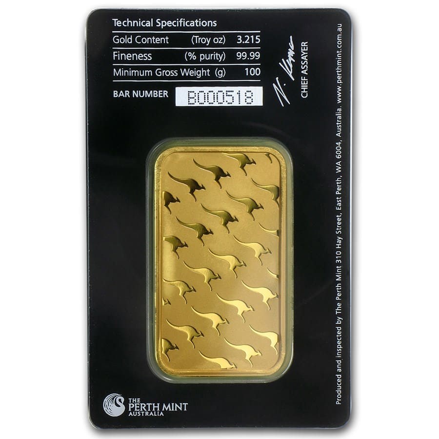 100 gram Gold Bar - The Perth Mint (In Assay)