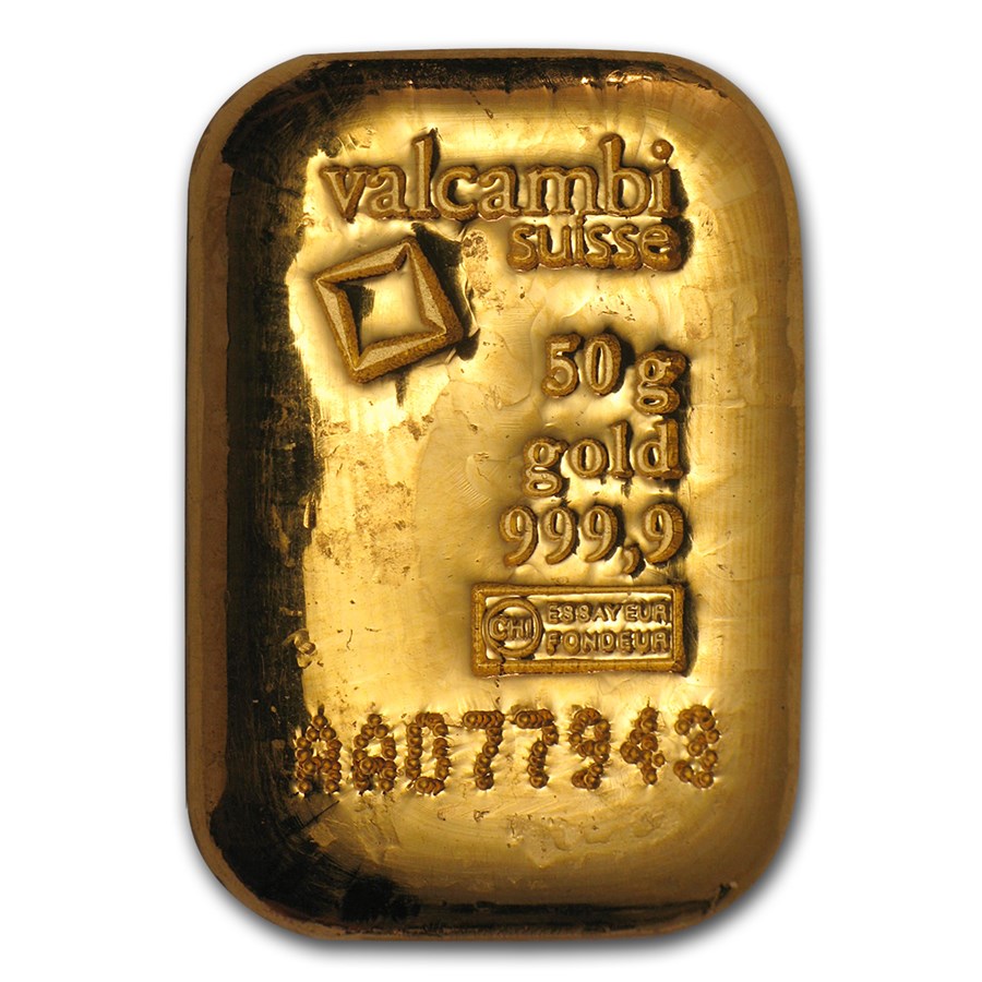 50 gram Gold Bar - Valcambi 