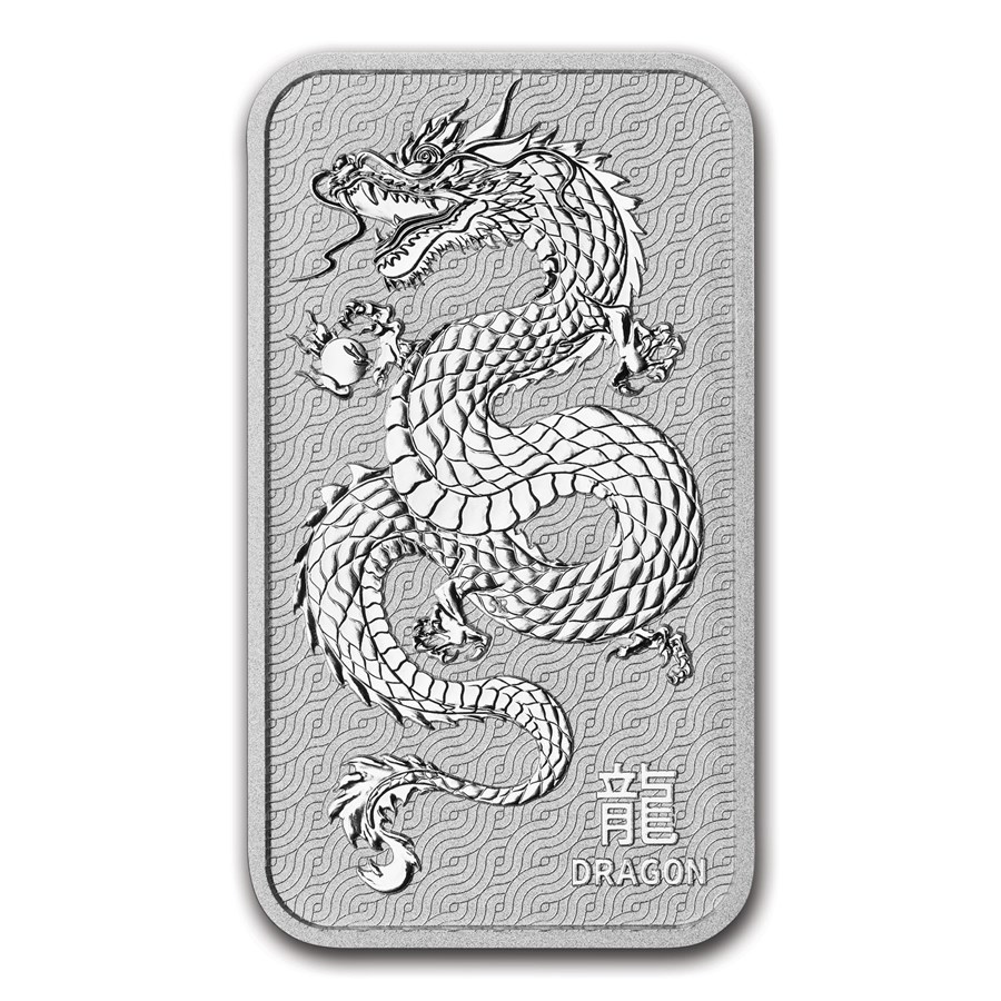 Australia 1 oz Silver Lunar Year of the Dragon Bar