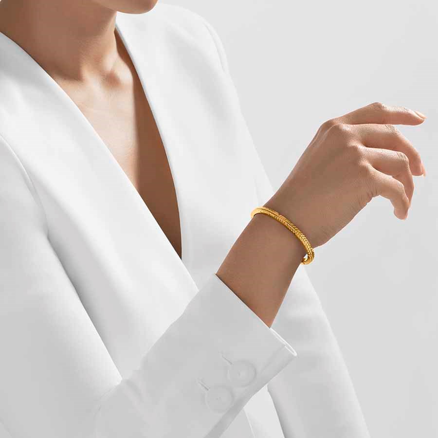 Nebü 24K Tribal Embellished Bangle