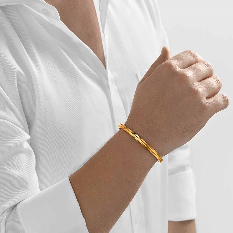 Nebü 24K Tribal Embellished Bangle
