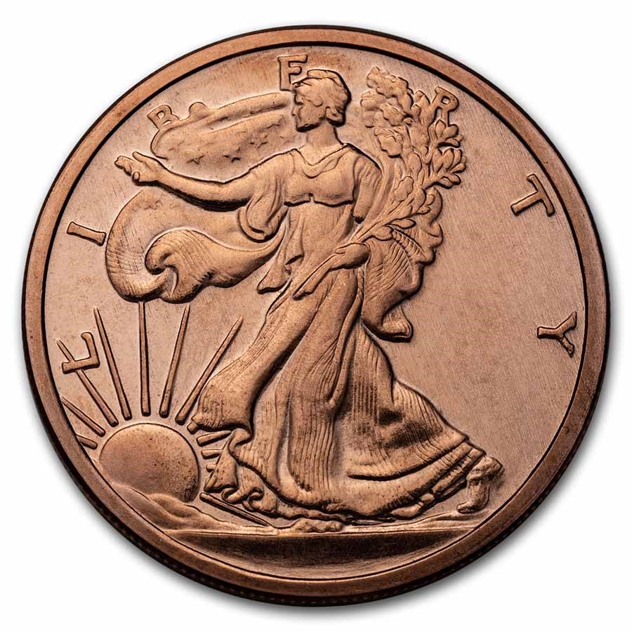 1 oz Copper Round - Walking Liberty