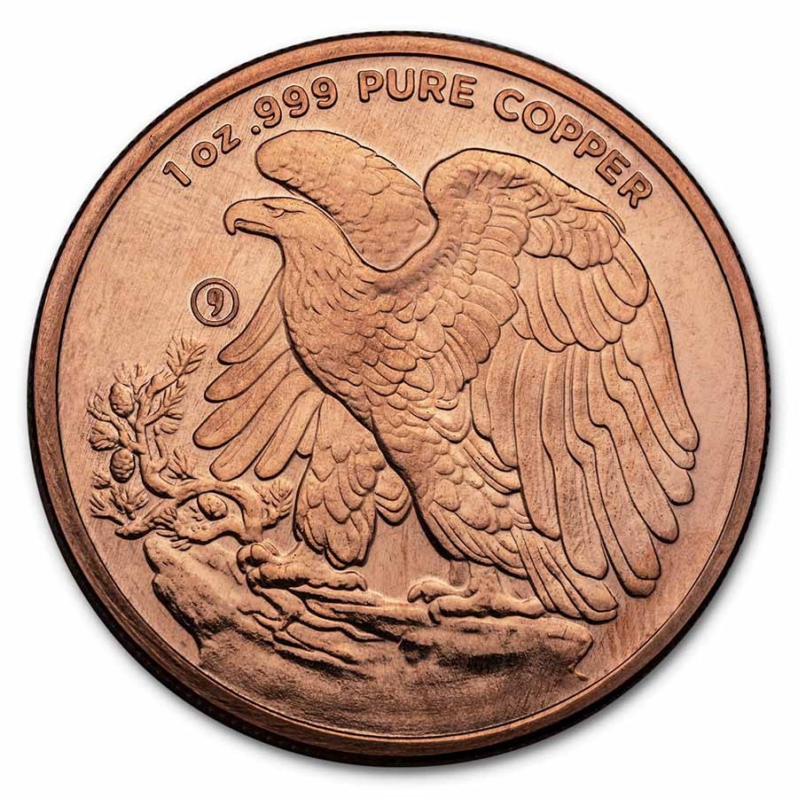 1 oz Copper Round - Walking Liberty