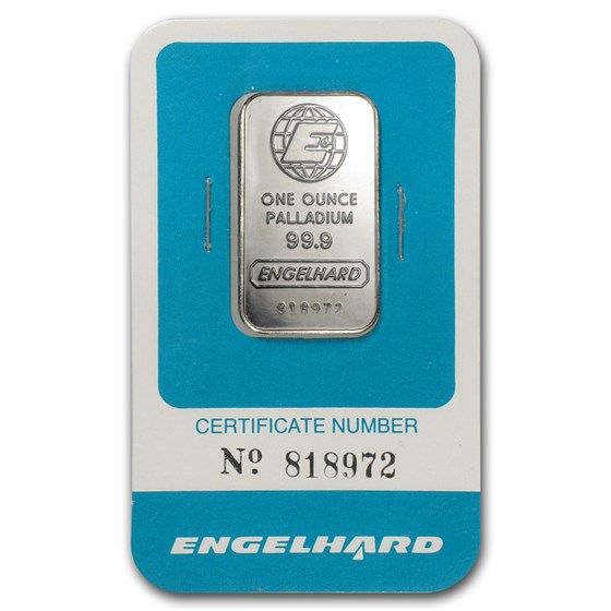 1 oz Palladium Bar - Engelhard (In Assay)