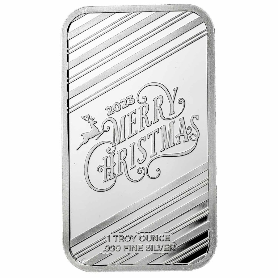 1 oz Silver Bar - Christmas Tree