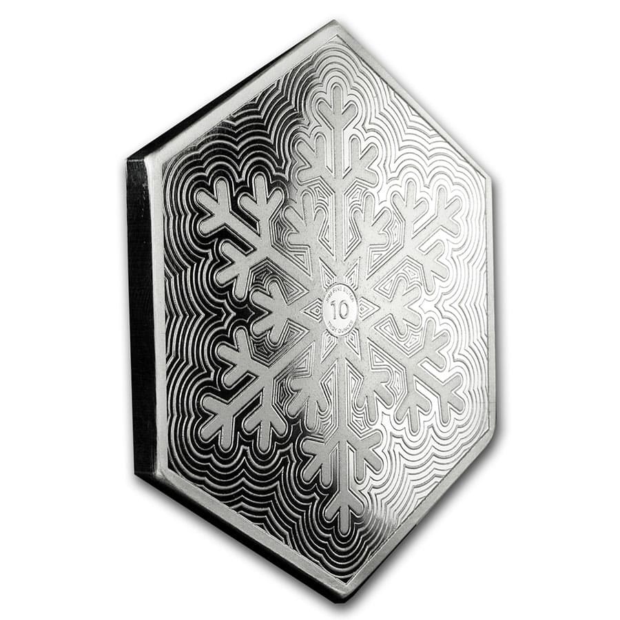 10 oz Silver Hexagon - Snowflake