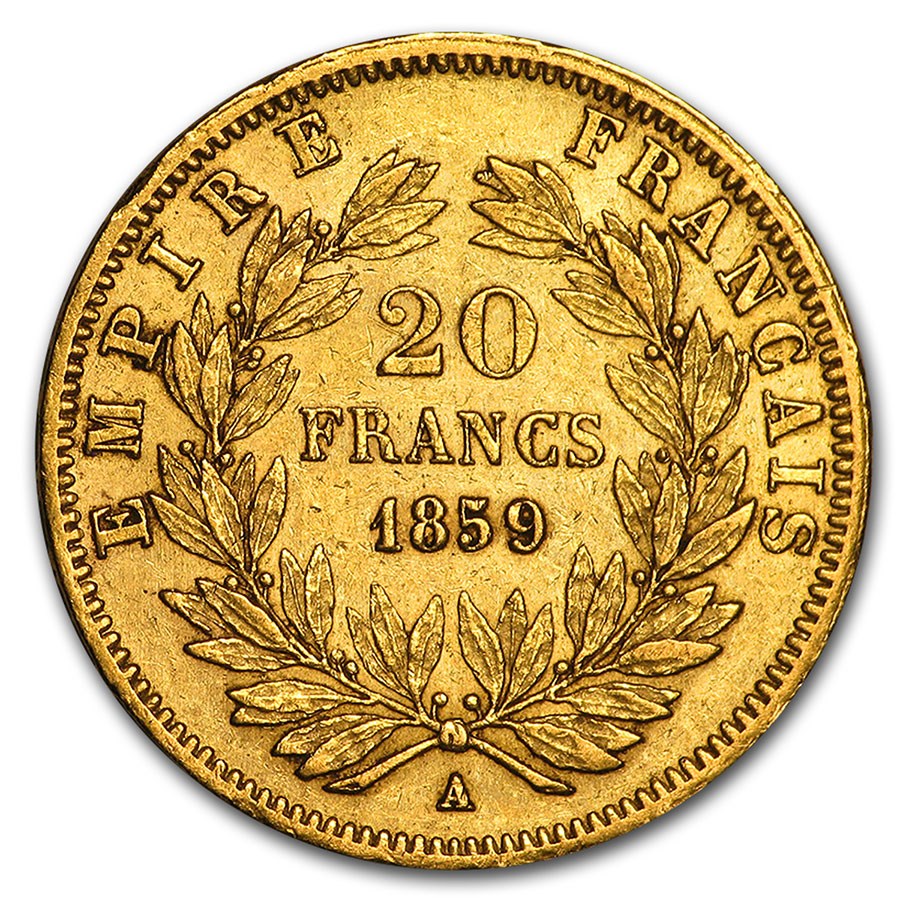 France Gold 20 Francs French Rooster Coin (1899-1914) AU