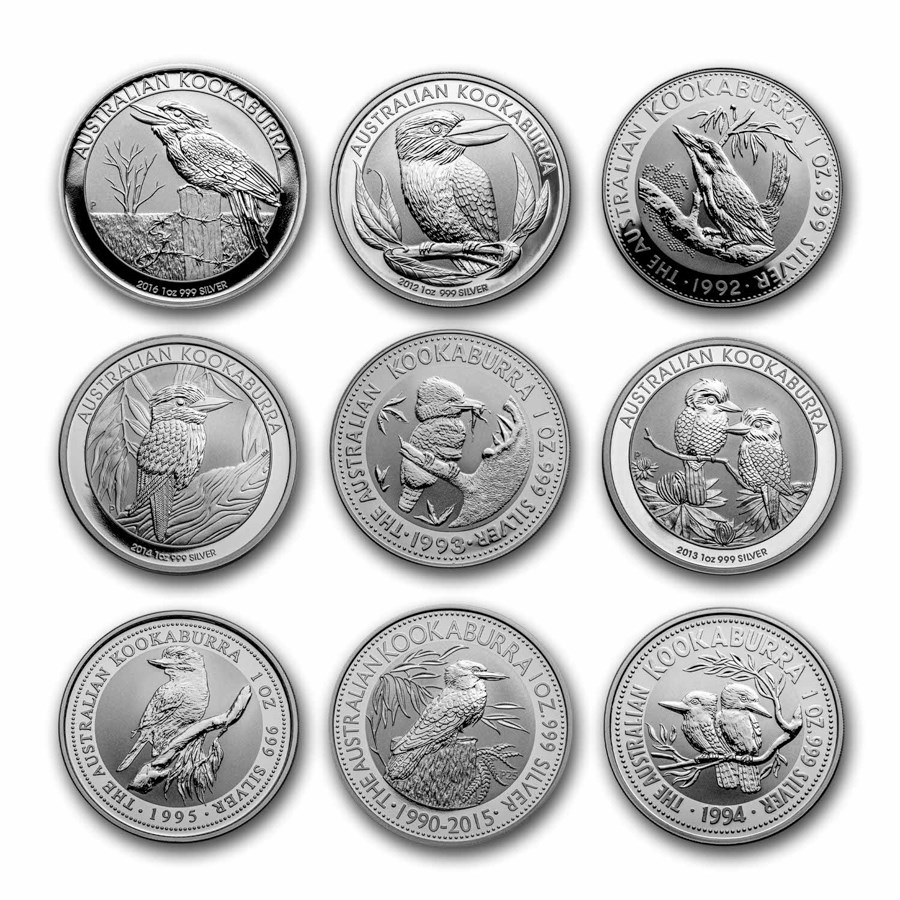 1990-2022 33-Coin 1 oz Silver Kookaburra Set BU (w/o Display Box)