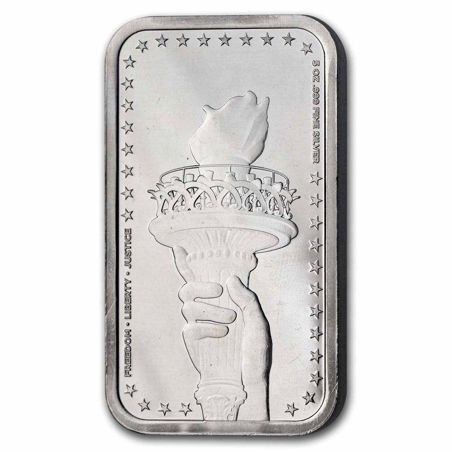 5 oz Silver Bar - Statue of Liberty